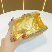 Luxury Rhinestone Clutch Bag for Women Elegant Evening Purse Fashion Crystal-Encrusted Handbag Party Shoulder Bags