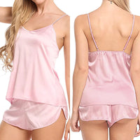 Silk PJs for Women Satin Pajama Set Sexy Lingerie Camisole Nightwear Sleepwear Comfortable Cami Shorts Set Luxury Lingerie