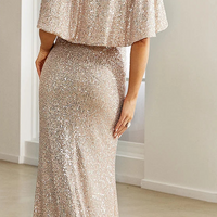 Cape Sleeves Sequined Evening Dress Mermaid Tail And Floor-Length Dress Elegant Dresses For Evening Dress