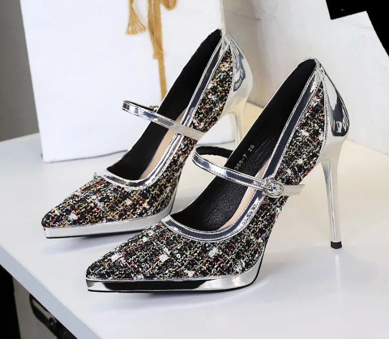 French Style Pointed Sexy High Heels for Women Thin Heels and Shallow Mouth Single Shoes