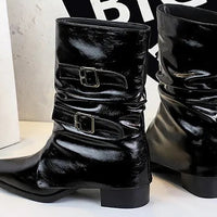 Pointed Fashion Women's Boots Retro Style Thick Heel Low Heel Medium Tube Women's Boots