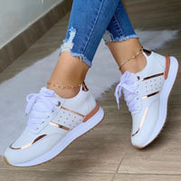 Women Sneakers Platform Shoes Leather Patchwork Casual Sport Shoes Ladies Outdoor Running Shoes