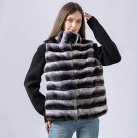 Real Rex Rabbit Fur Winter Coat Women Thick Warm Stand Collar Knitting Jacket Lady Fashion Outwear - Natalia Home Fashion