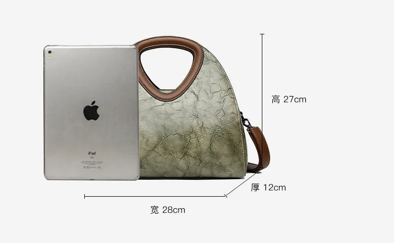 Vintage Genuine Leather Women's Bag Crossbody Shoulder Bag Fashion Large Capacity Handbag Tote Bag