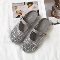 Luxury Shinny Diamond Women Mules Slippers Summer Shoes Crystal Footwear Rhinestones Slip On Brand Mary Jane Sandals Mesh Clogs