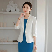 High Quality Women's Two Piece Set Office Work Dress Sleeveless Jacket Short Outerwear Fashionable And Comfortable for Office
