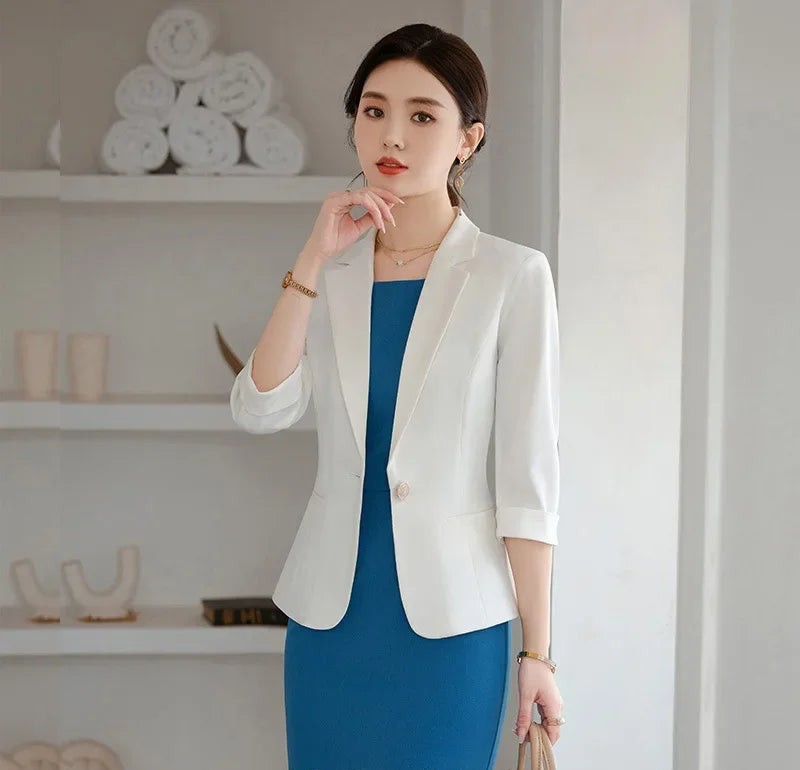 High Quality Women's Two Piece Set Office Work Dress Sleeveless Jacket Short Outerwear Fashionable And Comfortable for Office