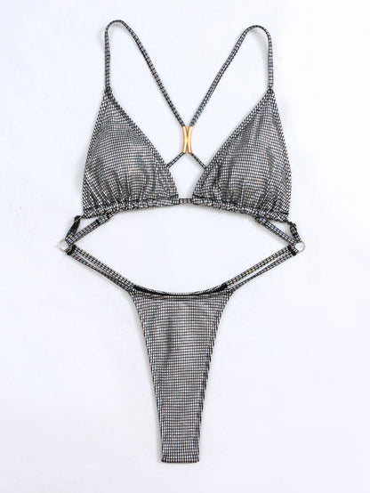 Women One Piece Swimsuit Bling Swimwear Backless Mono Bikini Feminine Bodysuit Female Bikini