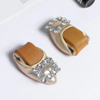 Flat Women Shoes Slip On Rhinestone Fashion Female Loafers Breathable Ballet Flats for Women