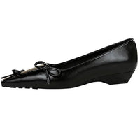 Pointed End Low Heeled Shoes Women Wedges Bowknot Low Heels Pumps Elegant Banquet Shoe Kitten Heels Ladies Shoes