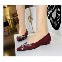 New Spring Crystal Women Mary Jane Shoes Fashion Shallow Slip on Elegant Party Dress Low Heel Shoes