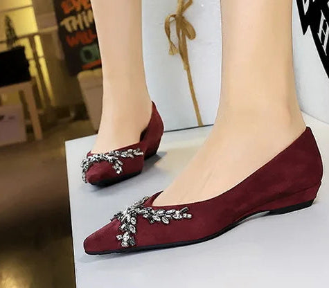 New Spring Crystal Women Mary Jane Shoes Fashion Shallow Slip on Elegant Party Dress Low Heel Shoes - Natalia Home Fashion