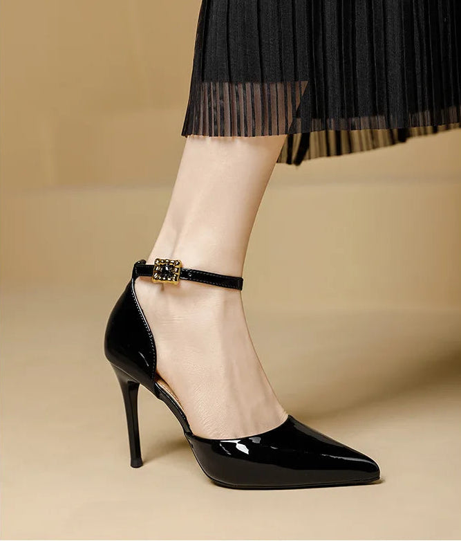 Pointy Toe Elegant Women Shoes Stilettos Office Sandals For Ladies Cover Heel Ankle Strap Sandals