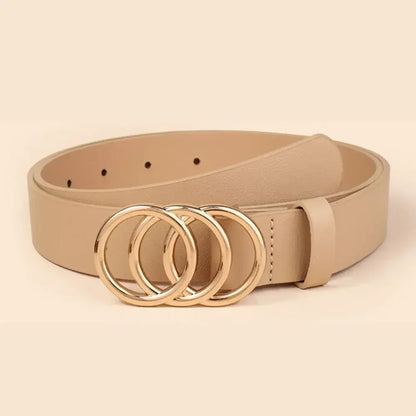 Waist Decoration Fashion Versatile Leather Stylish Belt Casual Luxury Design Slide Buckle Belt Simple Waistband For Women Girl Natalia Home Fashion   apricot Natalia Home Fashion