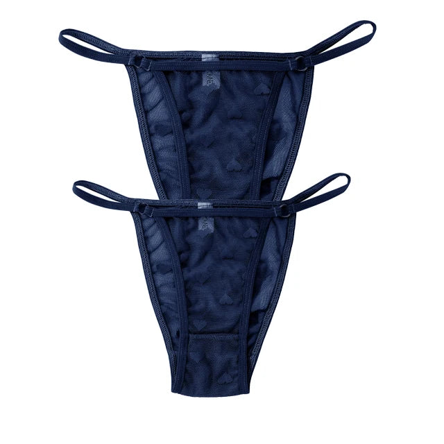 2PC Lace Thongs Panties Women Underwear Sexy Thongs Woman Low Waist Solid Underwear Seamless Female Underpants Lingerie