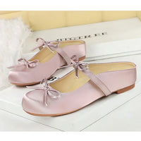 Ladies Slippers Bowknot Silks Satins Women Shoes Round Head Women Sandals Summer Shoes Women Slippers