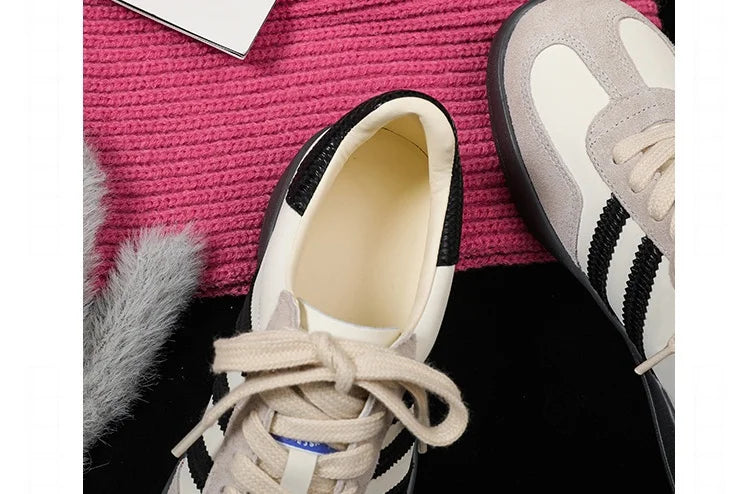 Women Tennis Sneakers Flats Ladies Fashion Lace-up Vulcanized Shoes Spring Autumn Woman Outdoor Trainers Footwear