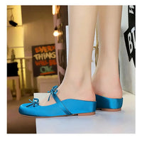 Ladies Slippers Bowknot Silks Satins Women Shoes Round Head Women Sandals Summer Shoes Women Slippers