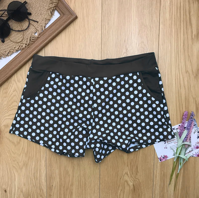 Women Dots Tankini Plus Size Swimwear Push Up Two Piece Swimsuit with Shorts High Waist Bathing Suit 2XL Polka Print Beachwear