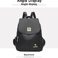 Soft Leather Dual-Shoulder Bag Student Backpack Travel Versatile Women's Bag