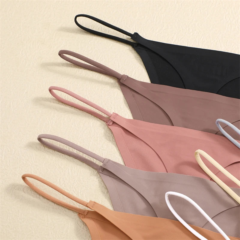 Ice Silk Women Seamless Thongs Sexy Low Waist Bikini Panties Female Traceless Underpants Ladies Solid Color T-back