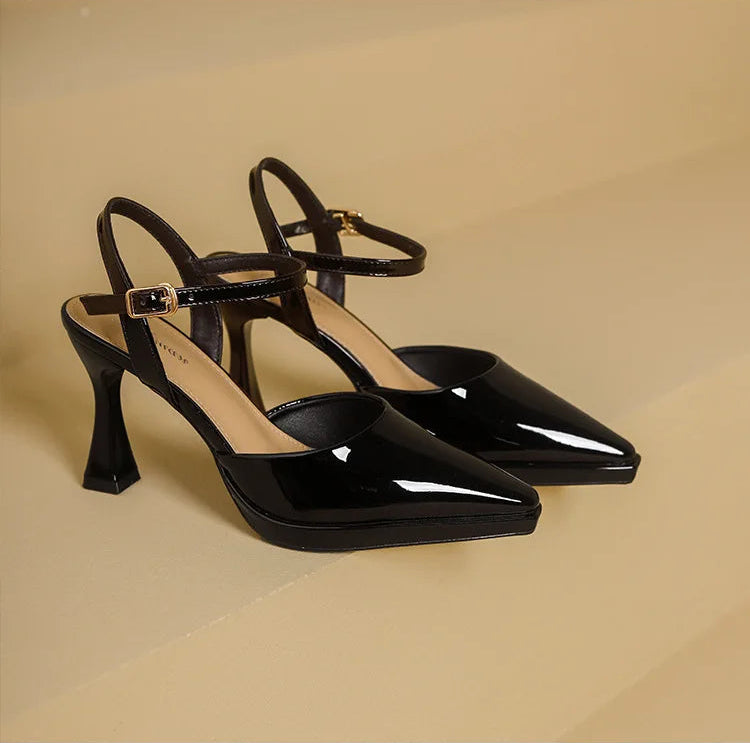 High Heels Sandals Women Fashion Solid Color Heels Sandals Pointed Toe Stiletto Ladies Commuting Single Shoes