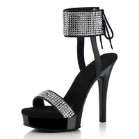 Club 13cm Strip High Heels Exotic Dancer Rhinestone Nightclub Gothic Stripper Pole Dance Fashion Sexy Fetish Full Dress