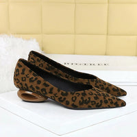 Retro Pointed Toe Suede Low Heel Shoes Shallow Mouth Hollow Heel Pedicure Shoe Daily Versatile Temperament Women's Shoes