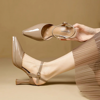 High Heels Sandals Women Fashion Solid Color Heels Sandals Pointed Toe Stiletto Ladies Commuting Single Shoes