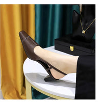 Design Shallow Women Pumps Pointed Toe Sling backs Sandals Elegant Office Work Thin High Heels Shoe Retro Shoes Women