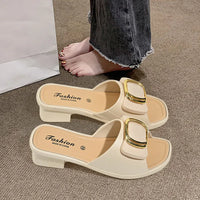 Women's Versatile Sandals - Fashion Thick Sole Flip Flops, Non-Slip Durable Outdoor Slides for Beach/Street Wear - Natalia Home Fashion