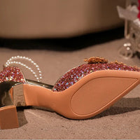 Crystal Women Wedding Shoes Rhinestone High Heels Ankle Strap Stilettos Women Crystal Party Dress Sandals