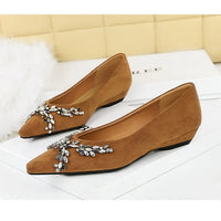 New Spring Crystal Women Mary Jane Shoes Fashion Shallow Slip on Elegant Party Dress Low Heel Shoes