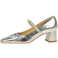 Heels Women Fashion CRYSTAL Pearl Pumps Square Toe Stripper Elegant Party Square Heel Ladies Shoes