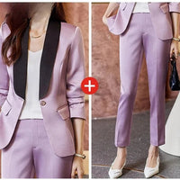 Elegant Casual Fashionable Women's Semi formal Suit Cotton Suit Jacket Matching Set Business Attire High End Workwear
