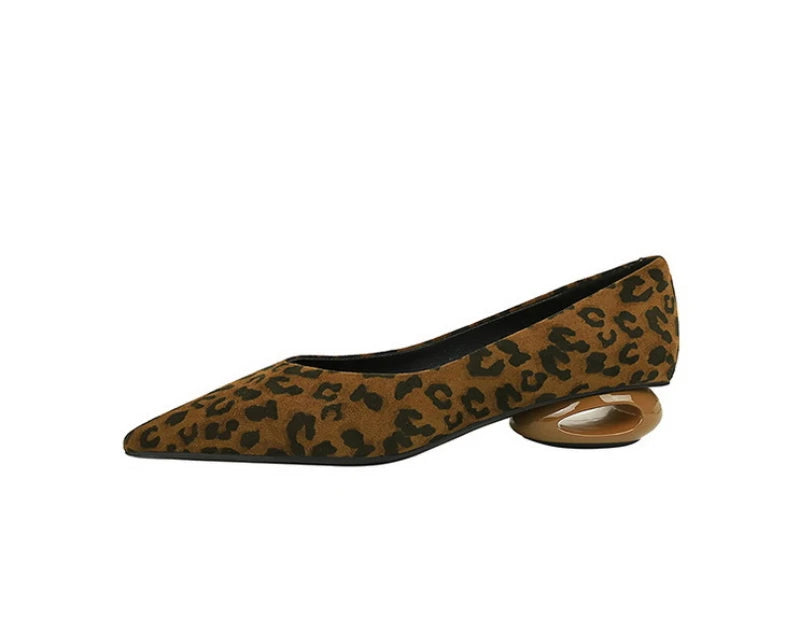 Retro Pointed Toe Suede Low Heel Shoes Shallow Mouth Hollow Heel Pedicure Shoe Daily Versatile Temperament Women's Shoes