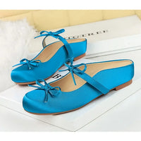 Ladies Slippers Bowknot Silks Satins Women Shoes Round Head Women Sandals Summer Shoes Women Slippers