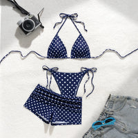 Polka Dot Sexy Bikinis Set Female Swimsuit Women Three-Piece Swimwear Beach Swim Wear Ladies Bathing Suits Bikini Pool Bathing Suit