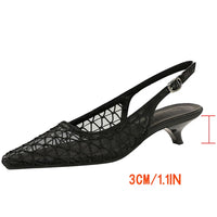 Mesh breathable Women Pumps Fashion Kitten heels 3 CM Hollow out and back strap Sandals Women Shoes