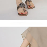 Women's Sandals Summer Slippers Casual Beach Footwear Water Diamond open Toe  Flats