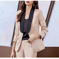 Elegant Casual Fashionable Women's Semi formal Suit Cotton Suit Jacket Matching Set Business Attire High End Workwear