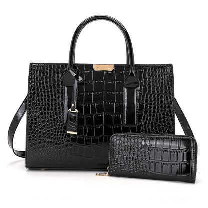 Luxury Handbags Alligator Designer PU Patent Leather Crossbody Bag For Women Tote Retro Ladies Messegner Shoulder Bags Bolsa Sac