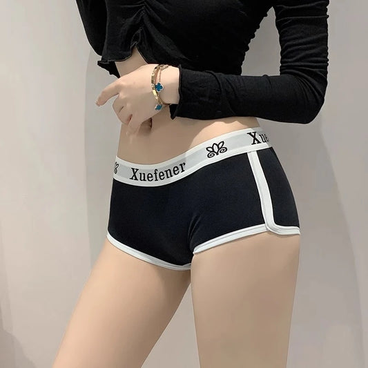 Pure Cotton Letter Print Underpants Sports Fitness Briefs Women's Underwear Cotton Comfortable Panties Hip-Up Female Lingerie