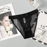 Women Sexy Mesh Transparent Panties Gauze Lace Lingerie Female Soft Solid Color Briefs Underpants Lingerie