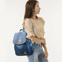 Soft Leather Dual-Shoulder Bag Student Backpack Travel Versatile Women's Bag
