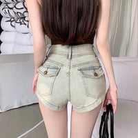 High Waist Distressed Slim Straight Jeans Short Shorts Hot Pants Spicy Girl Summer Fashion Women's Clothing
