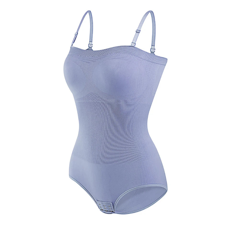 Strapless Short Bodysuit for Women Tummy Control Shapewear Seamless Sculpt Body Shaper with Removable Straps