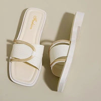 Soft Sole Flat Sandals for Women Outdoor Trendy Strappy Flip Flops Summer Beach Non-Slip Casual Shoes