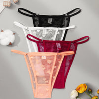 2PC Lace Thongs Panties Women Underwear Sexy Thongs Woman Low Waist Solid Underwear Seamless Female Underpants Lingerie
