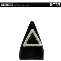 Designer Women Heels Prom Pumps Lady Velvet Pointed Toe 7cm Thin High Heels Pearl Crystal Buckle Shoes